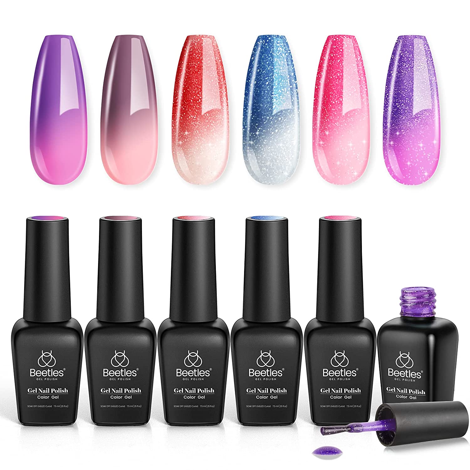 Honest Forwarder | Beetles Gel Polish Nail Polish Gel, 6 Gel Nail Polish  7.5 ml Nail Design Sets, UV/LED Lamp Dry, Gel for Nail Design Manicure,  changing. ‎colour