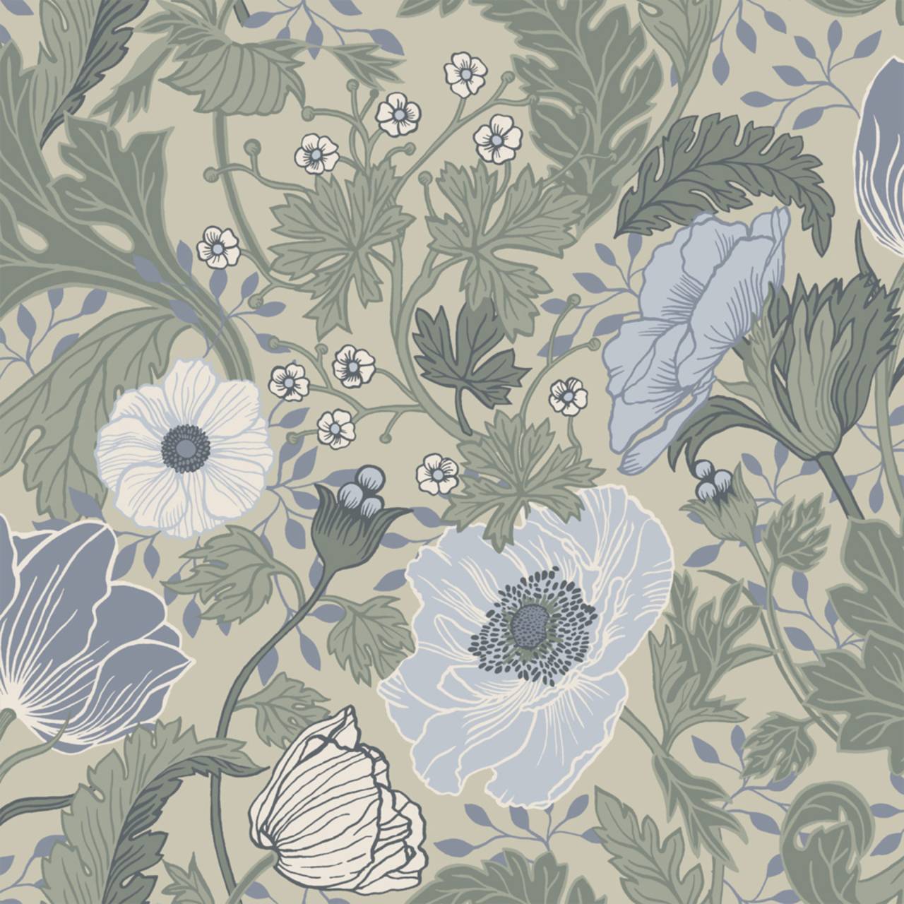 Honest Forwarder  Quick textile non -woven wallpaper Fagelsang flowers  034035