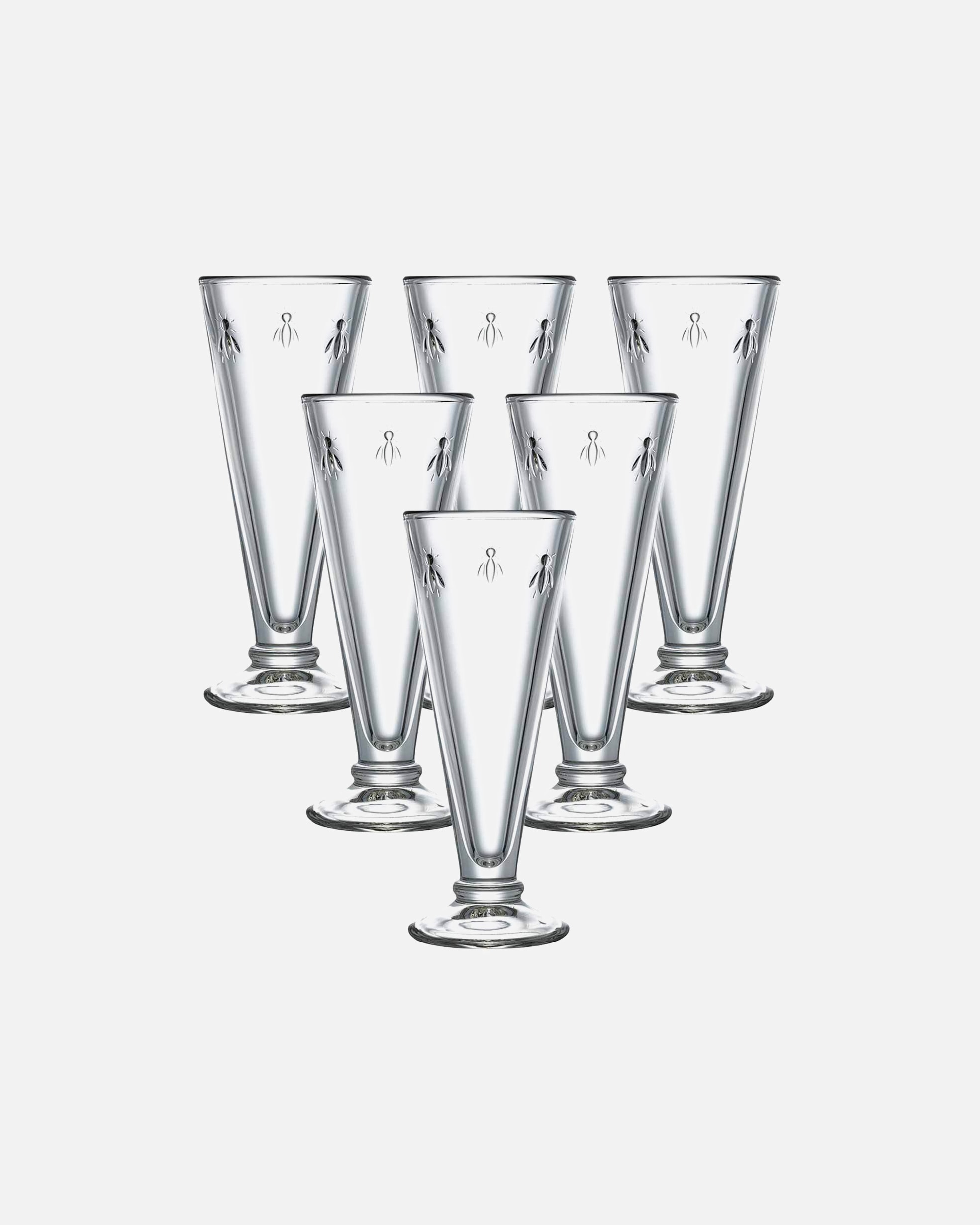 La Rochère Glass Bee Abeille champagne glasses set of 6
