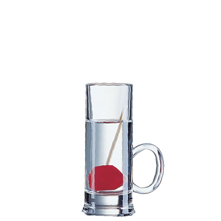Liquor, shot glass with Henkel Islande No. FH6H, contents: 65 ml, H: 100 mm, D: 63 mm