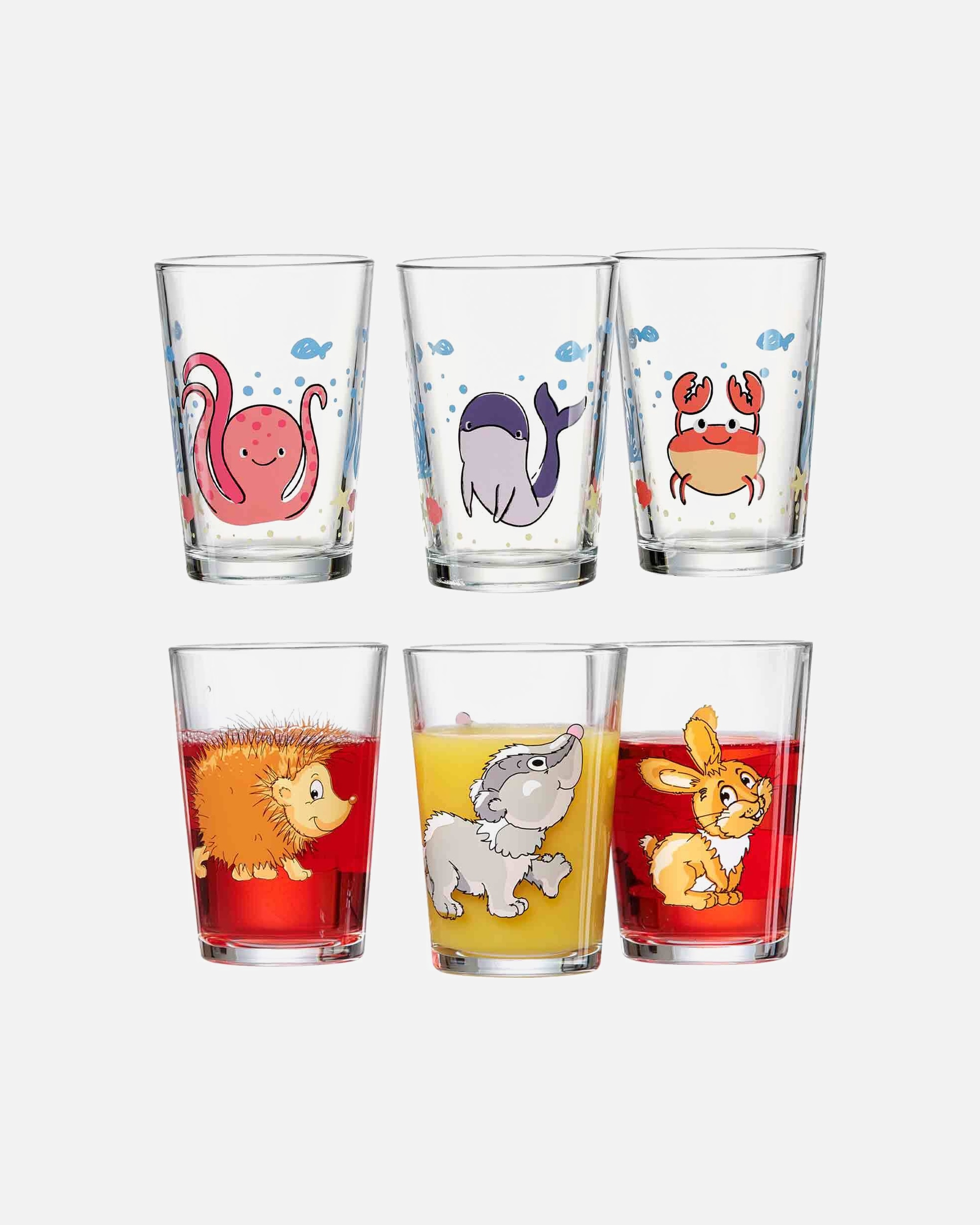 Ritzenhoff & Breker Glas Meeres- und Waldtiere Kindergläser 6er Set