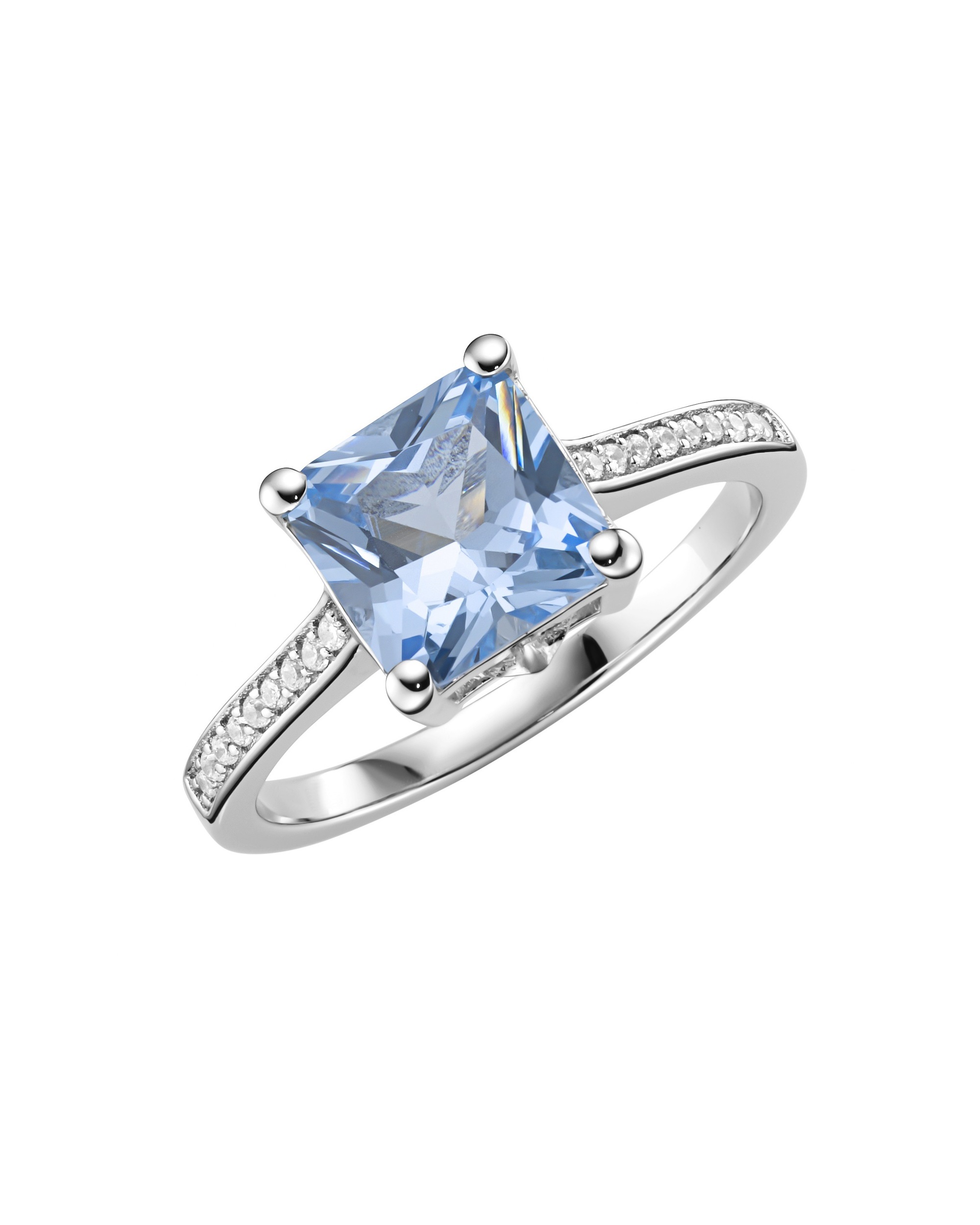 Giorgio Martello Milano ring with black, light blue or white zirconia, silver 925