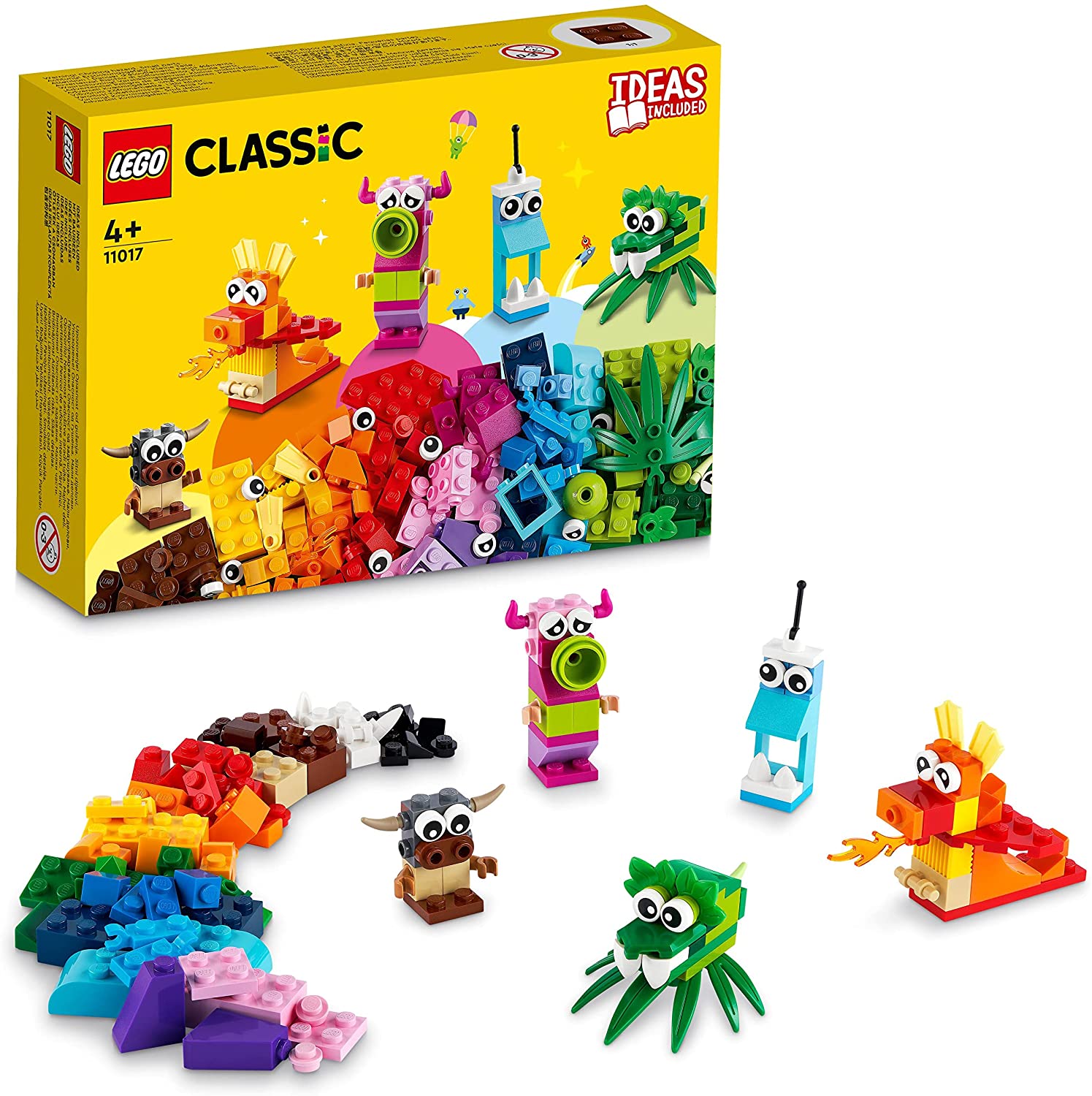 LEGO 11017 Classic Creative Monster Creative Set with LEGO Bricks, Box with