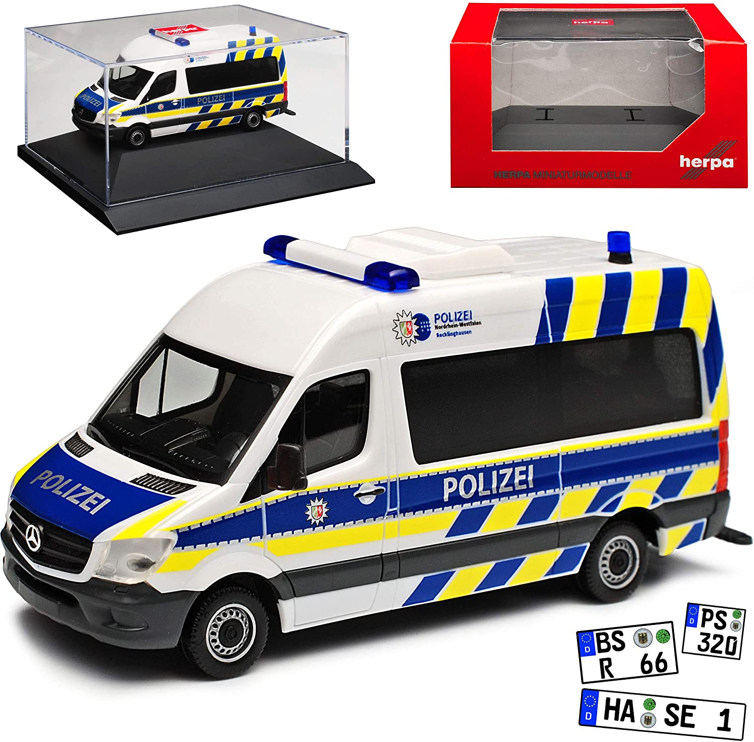 Herpa Mercedes Mercedes-Benz Sprinter Ii Persons Transporter Police Recklinghausen Nrw Ver
