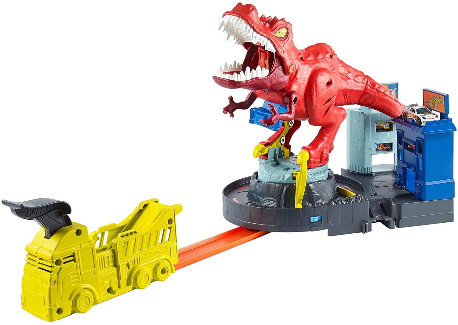 Hot Wheels - Hw City T-Rex Attack Dinosaur Trackset Playset With Car