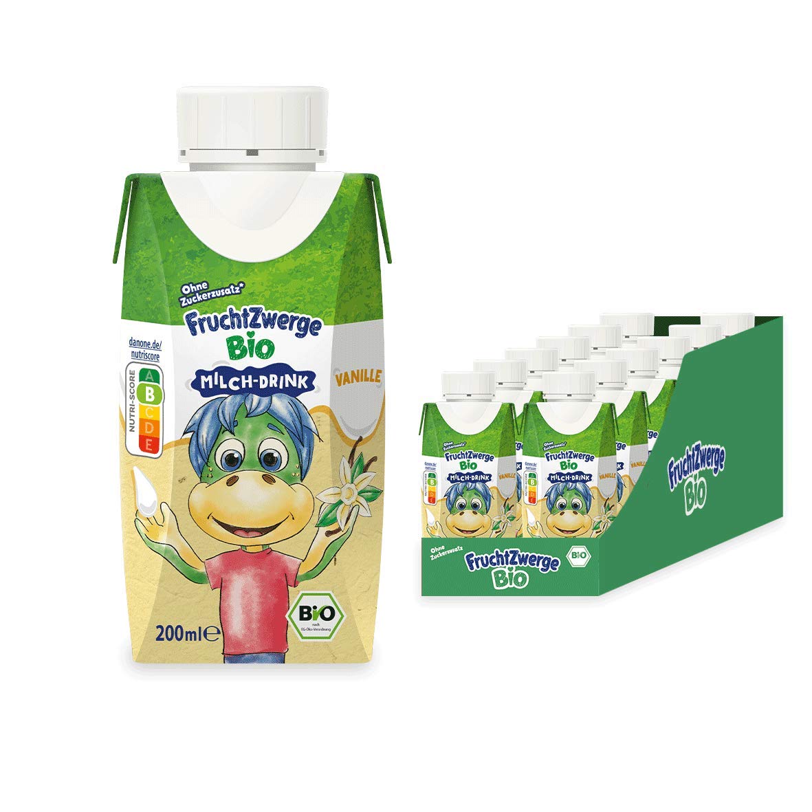 Fruchtzwerge Bio Milch-Drink Vanille, 12er Pack