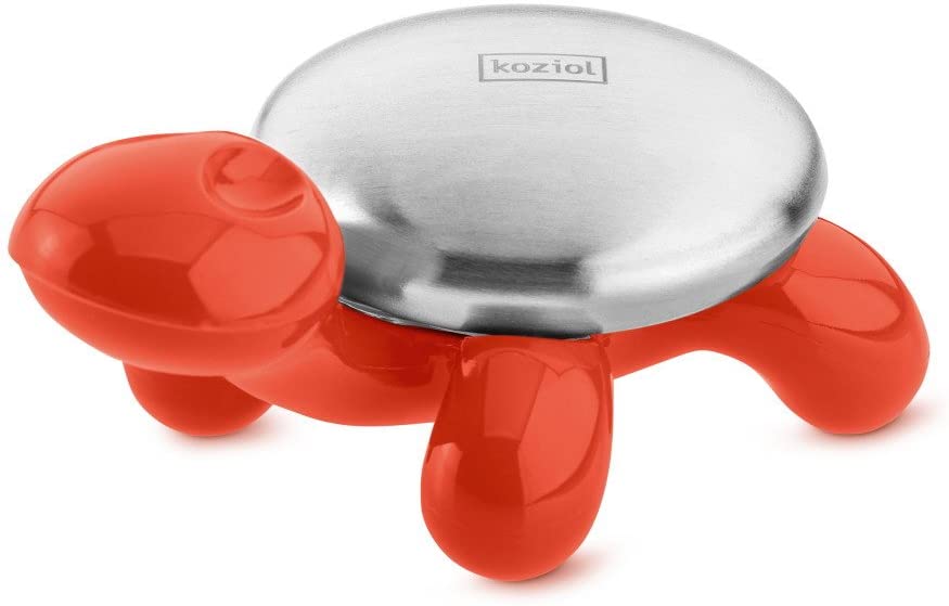 koziol Amanda Stainless Steel Soap with Holder, Plastic, Solid Orange Red, 6.2 x 10 x 4.7 cm