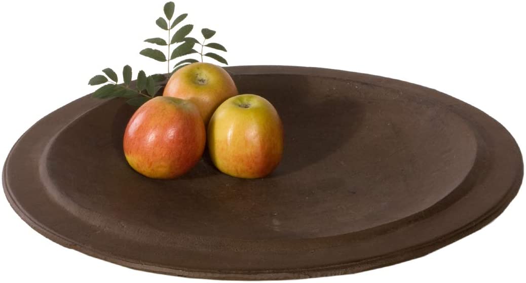 Varia Living Set of 2 Flat Iron Bowl in Black Metal Fruit Bowl in Modern Vintage Shabby Look Decorative Bowl for Kitchen and Dining Table Decorative Plate for Gift Present Serving Plate