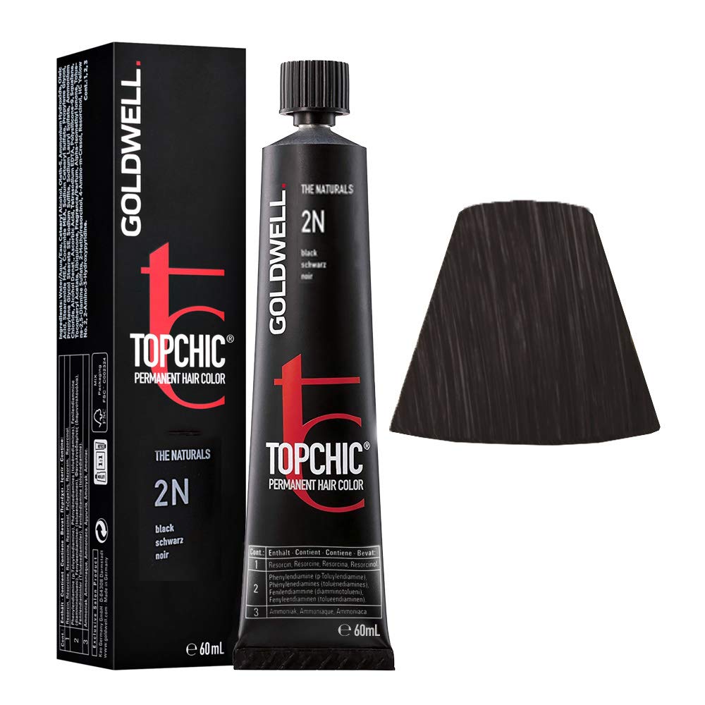 Goldwell Topchic Hair Color Black 2N, Pack of 1 (1 x 60 ml)