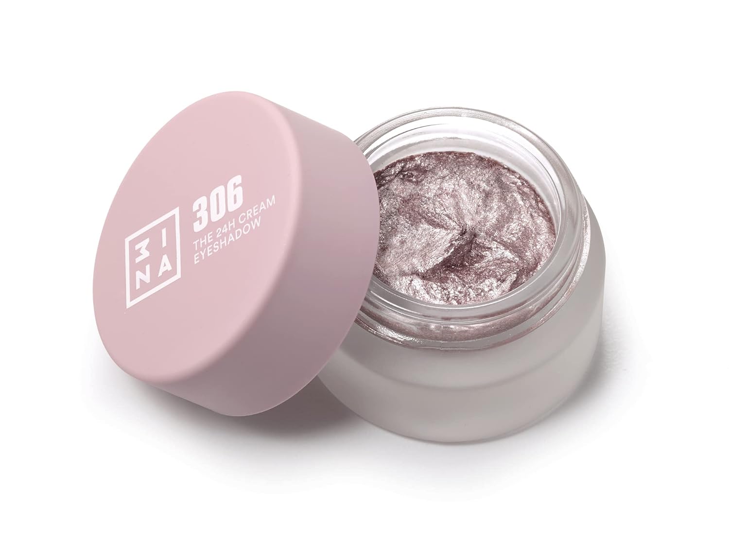 3ina makeup - The 24H Cream Eyeshadow 306 - Light Pink Eyeshadow with Creamy Texture - Matte Shimmer and Glitter Eyeshadow Finish - Waterproof Cream Eyeshadow - Vegan - Cruelty Free