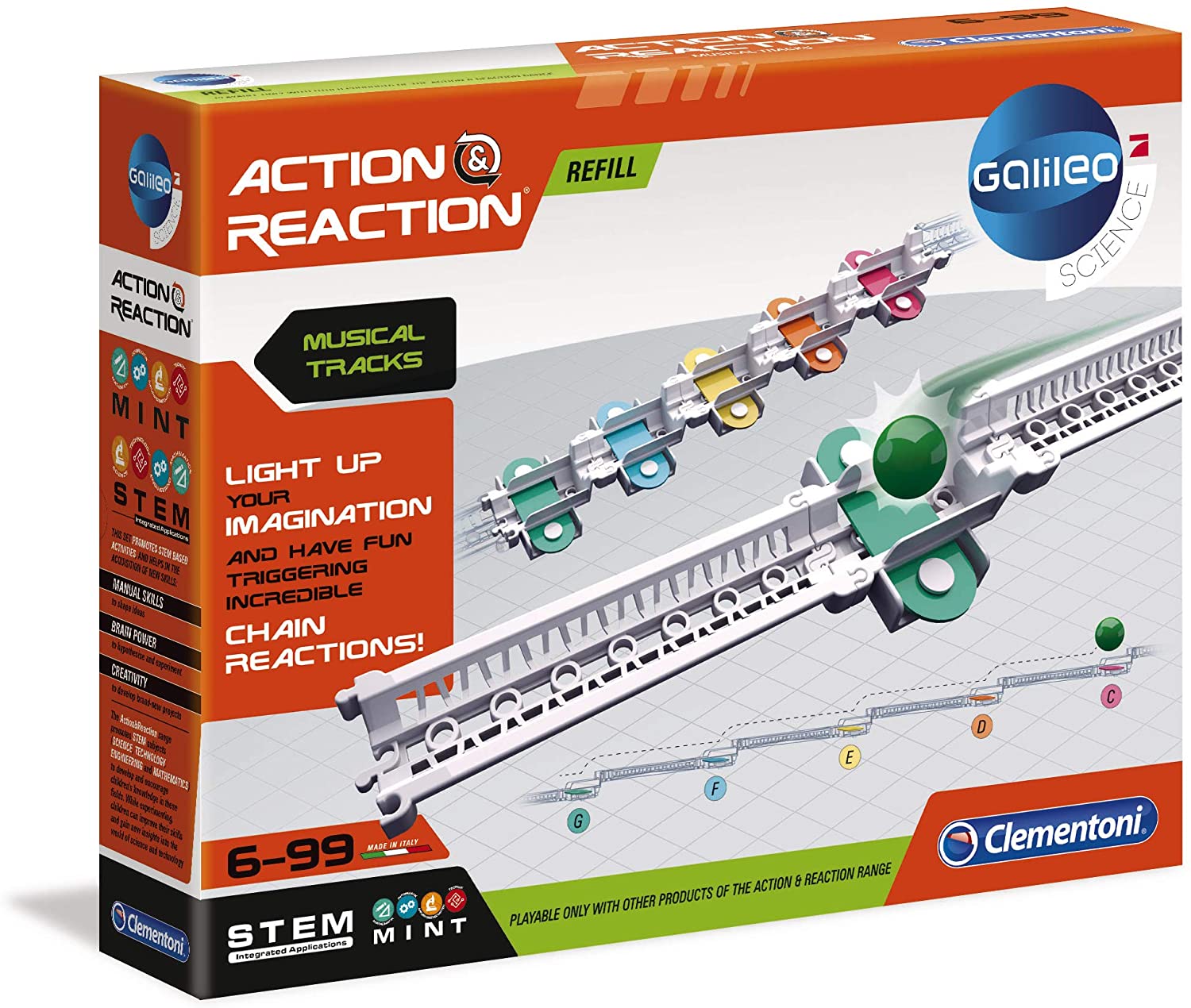 Clementoni 59168 Galileo Action & Reaction Sound Rail Experiment Set For Ch
