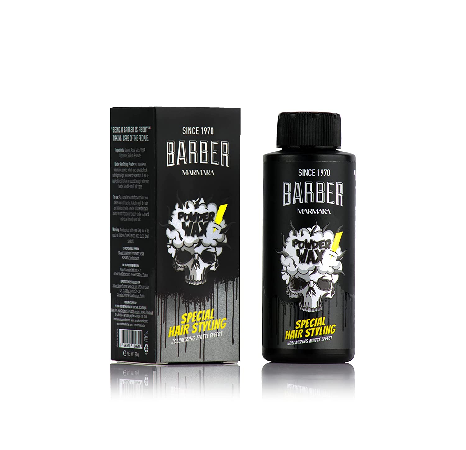 BARBER MARMARA Hair Powder Men 20 g | Hair Powder with Matte Effect for Women and Men | Styling Powder Matte Look | Hair Styling | Modelling Styling Powder | Barber Shop Matte Powder | Volume Powder