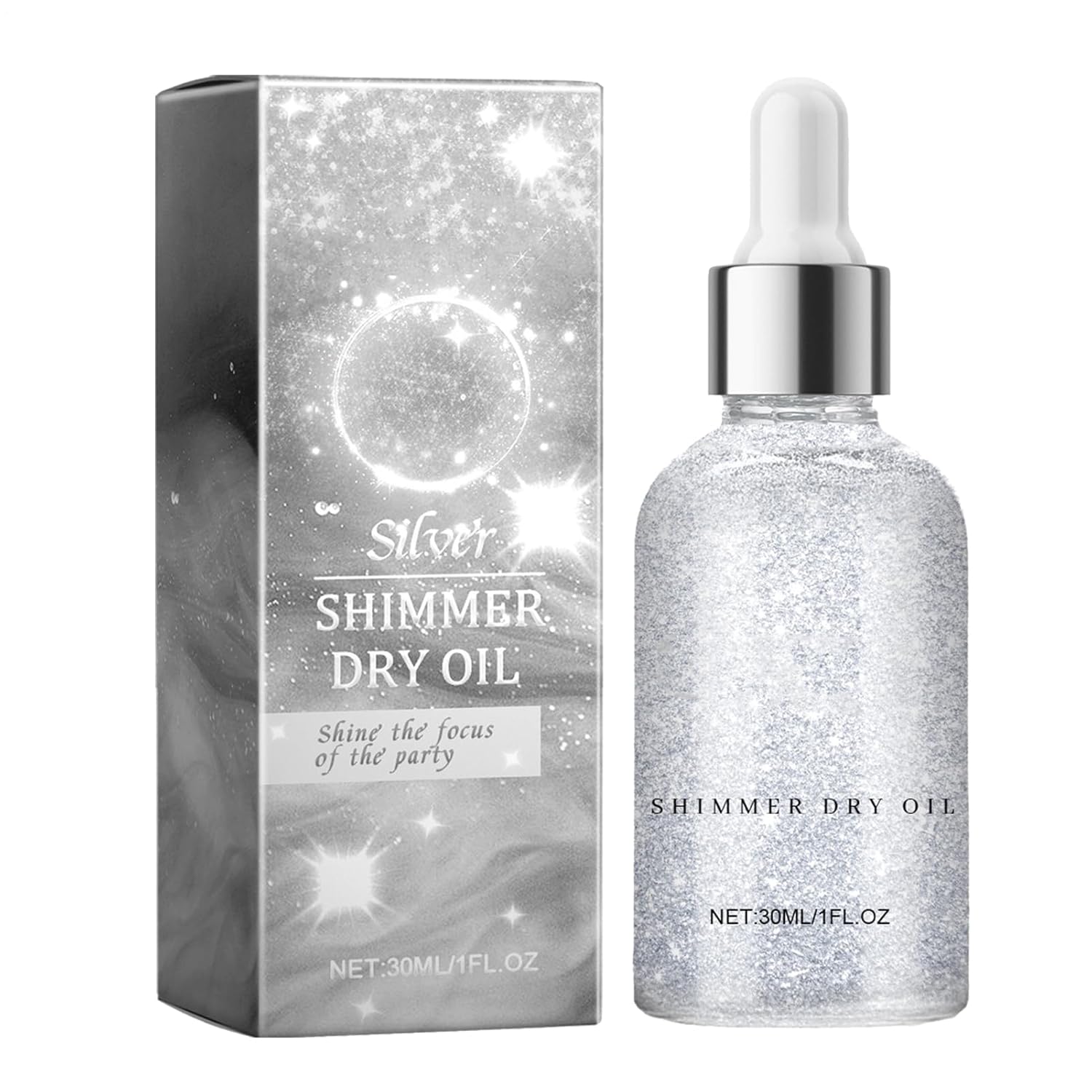 Shiny Body Oil for Body, Dry Glitter Oil - Highlighter Oil for Body, Dry Makeup | Body Whitening Ingredients, Shiny Sequins, Butt