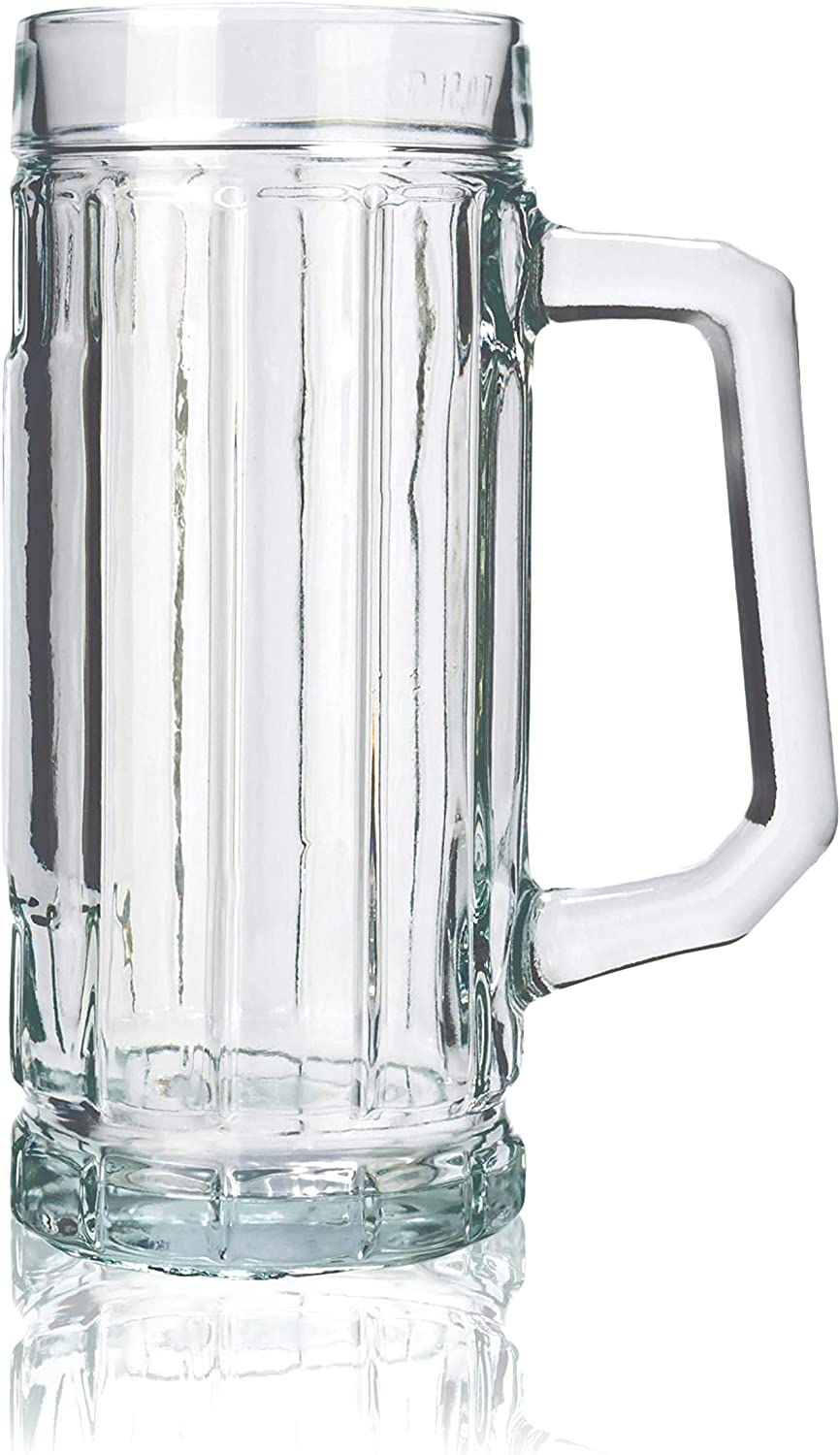 Stölzle Oberglas Gambrinus Beer Mugs / Set of 6 Beer Mugs 0.4 Litres / Sturdy Beer Jug / Beer Glasses 0.4 Litres Made of Soda Lime Glass / Beer Mugs 0.4 Litres Dishwasher Safe