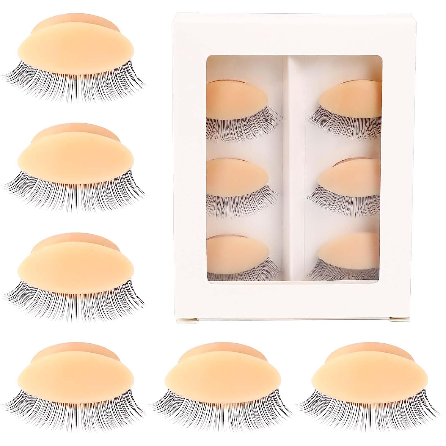 3 Pairs of Eyelash Extensions, Replacement Eyelids for Mannequin Head Eyelids Realistic Eyelids Silicone With Eyelashes For MakeUp Training