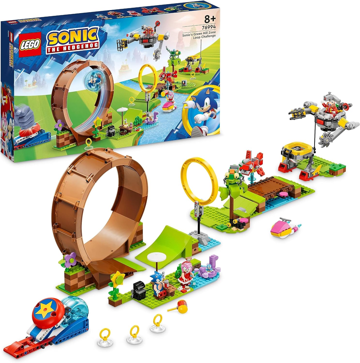 LEGO 76994 Sonic the Hedgehog Sonics Looping Challenge In The Green Hill Zone, Buildable Toy for Kids, Boys and Girls With 9 Characters Including Dr. Eggman and Amy