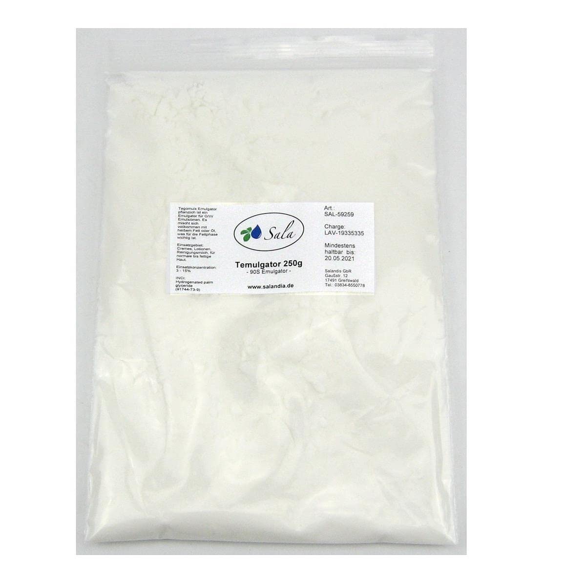 Sala Temulsifier Foodmuls Emulsifier Vegetable (250 g Bag)