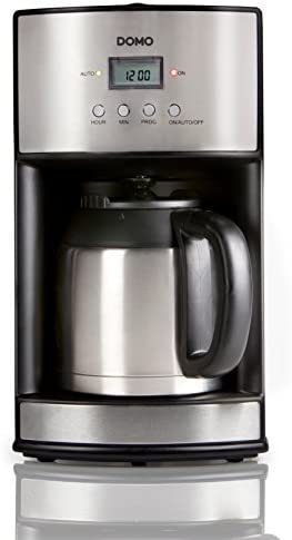 Domo DO474 K Coffee Machine with Timer and Thermos Jug Stainless Steel