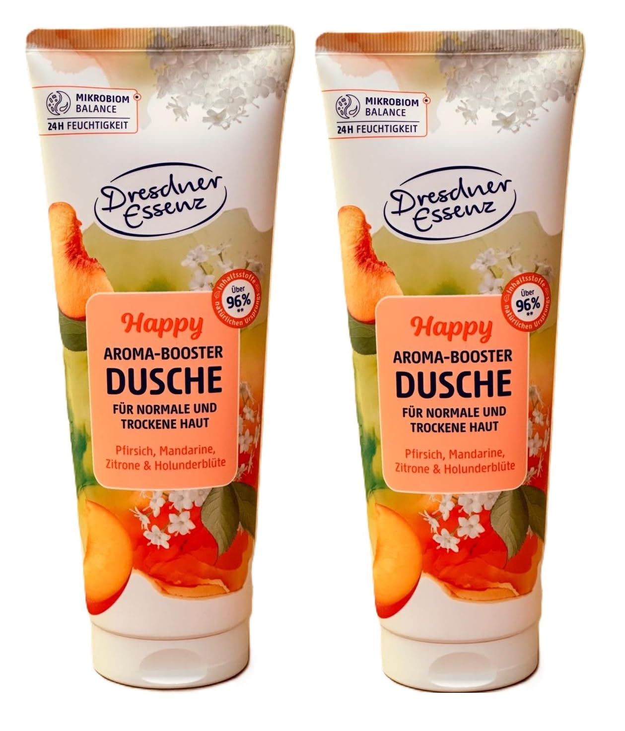 Dresdner Essenz Aroma Booster Happy Vegan Shower Gel 2 x 250 ml Pack of 2