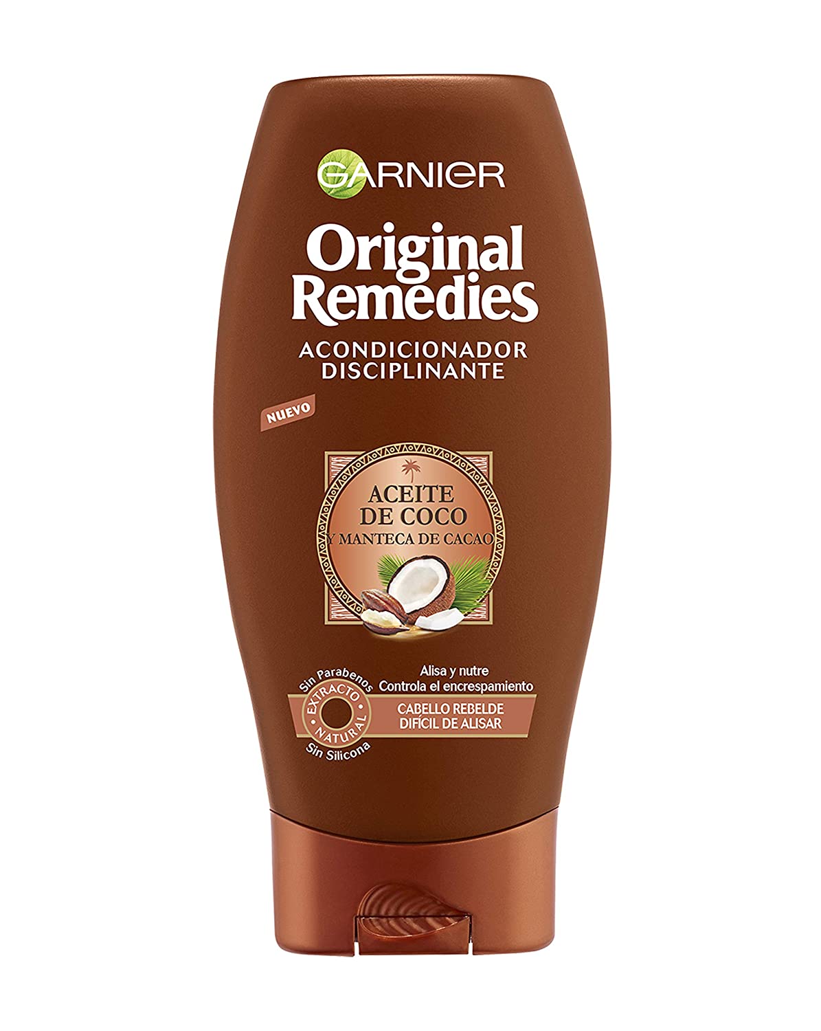 Garnier Original Remedies Disciplining Shampoo with Coconut Oil and Cocoa Butter for Rebel and Hard to Smooth Hair 250ml, ‎black