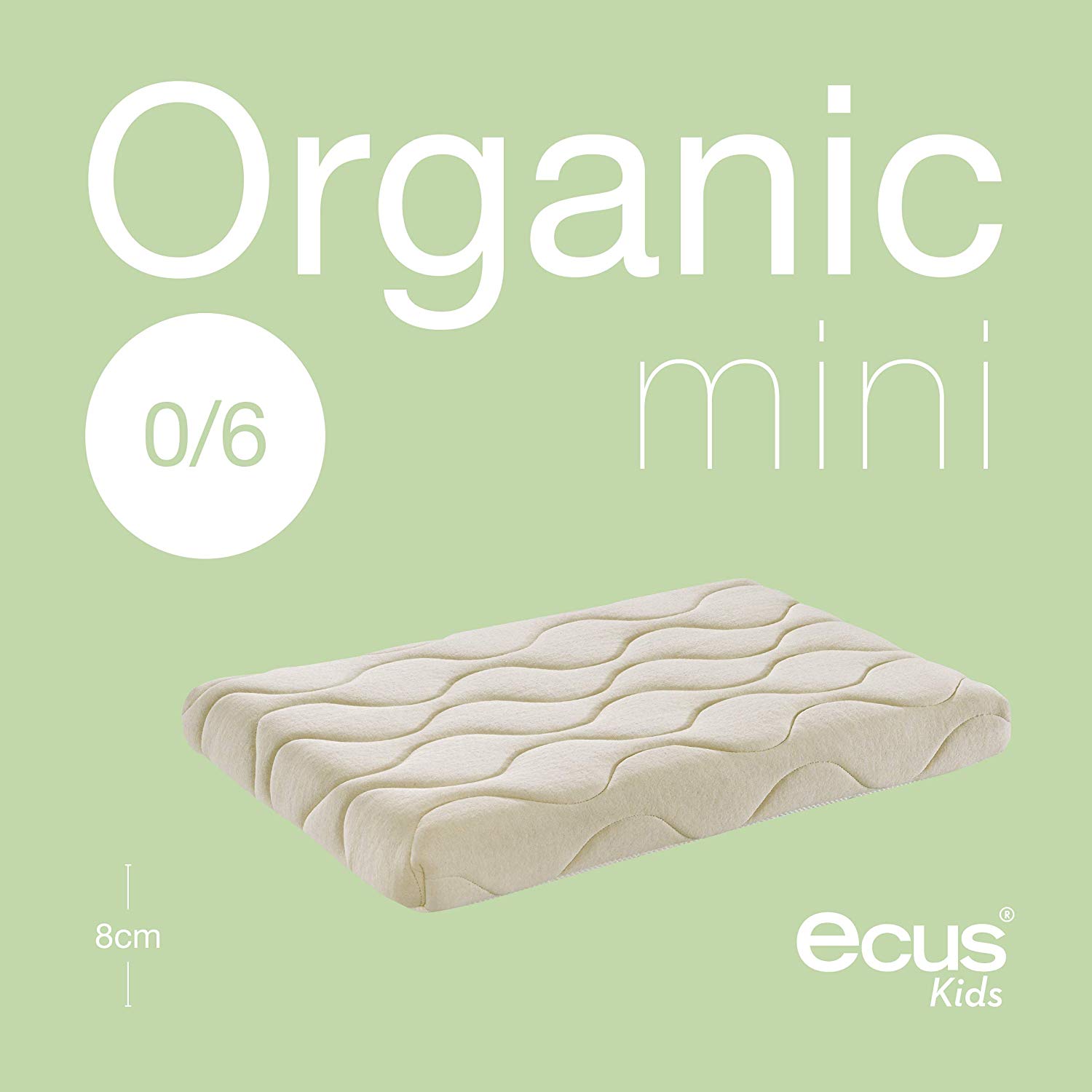 Ecus kids Organic Mattress for Mini Cradle (80 x 50 cm)