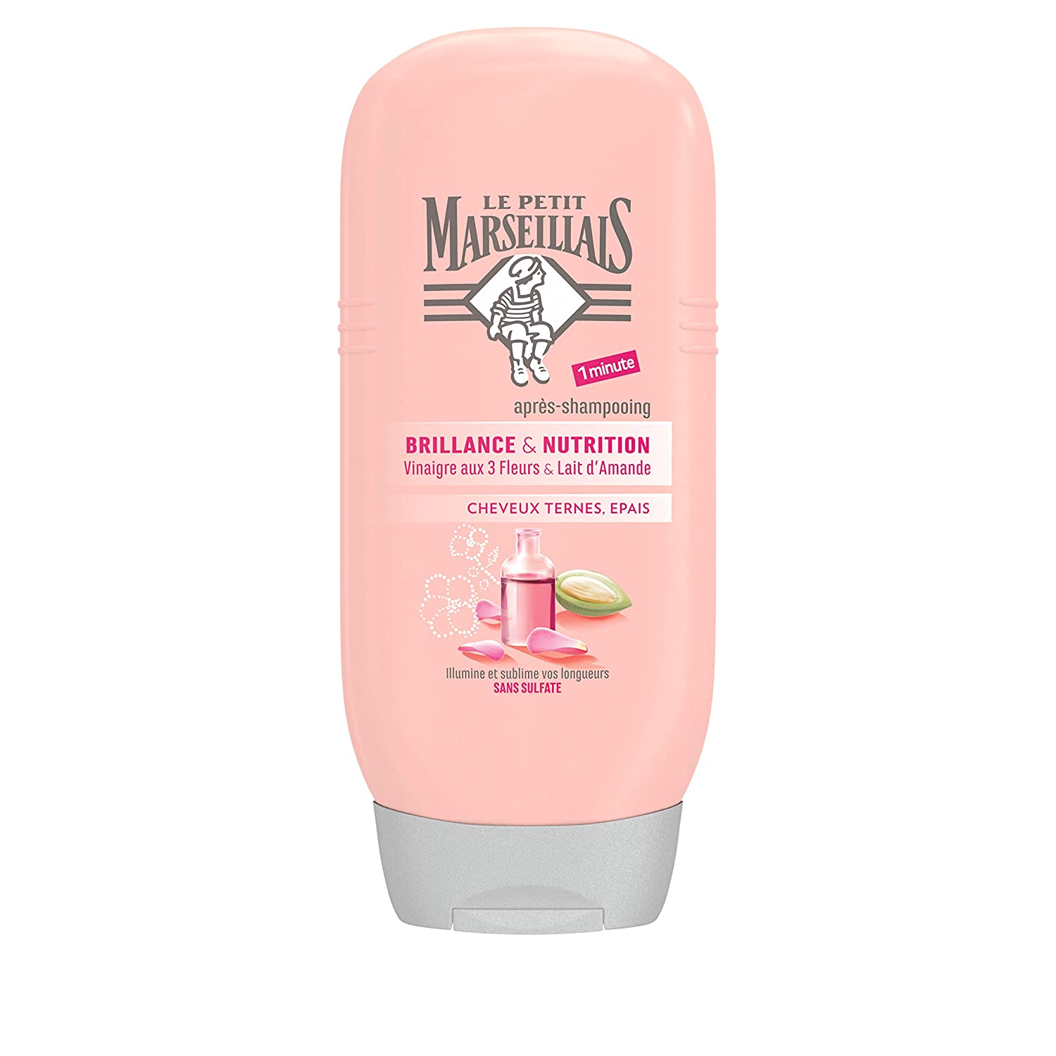Le Petit Marseillais Conditioner with No Eclats/Vinegar with 3 Flowers and Almond Milk, 200 ml, Pack of 3)