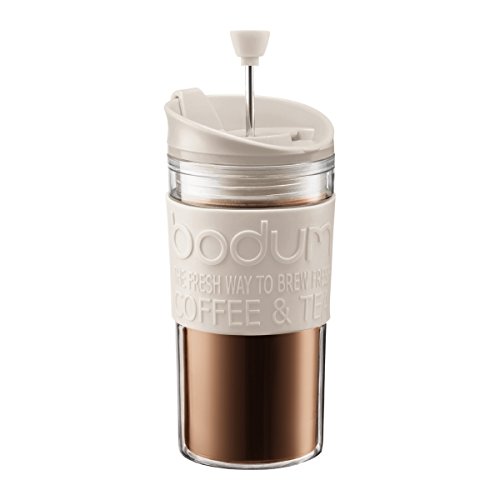 Bodum Travel Press Coffee Maker, Plastic, White/Transparent, 8.9 Cm