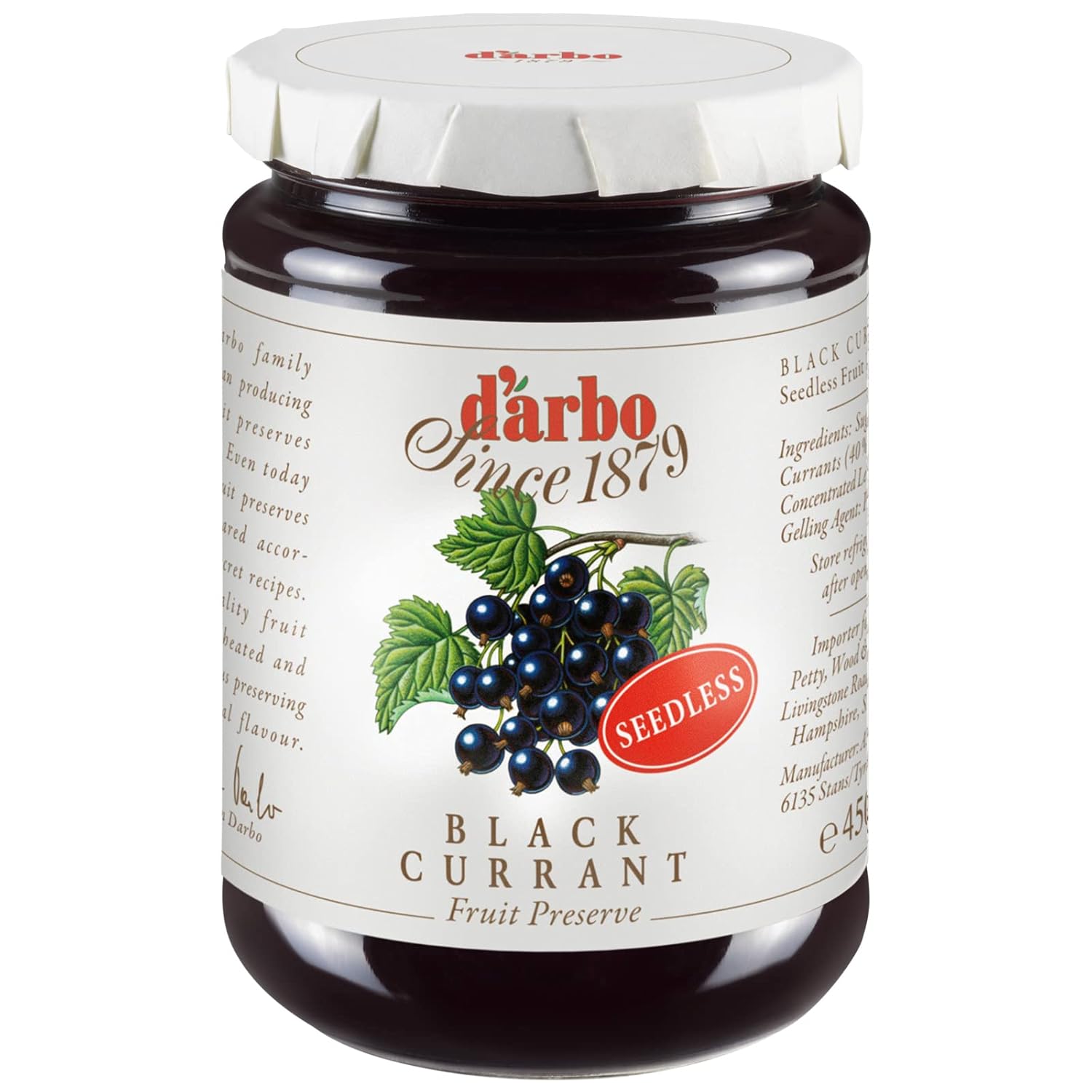 Darbo Black Ribisel Fine Passiated Jam (6 x 450g)
