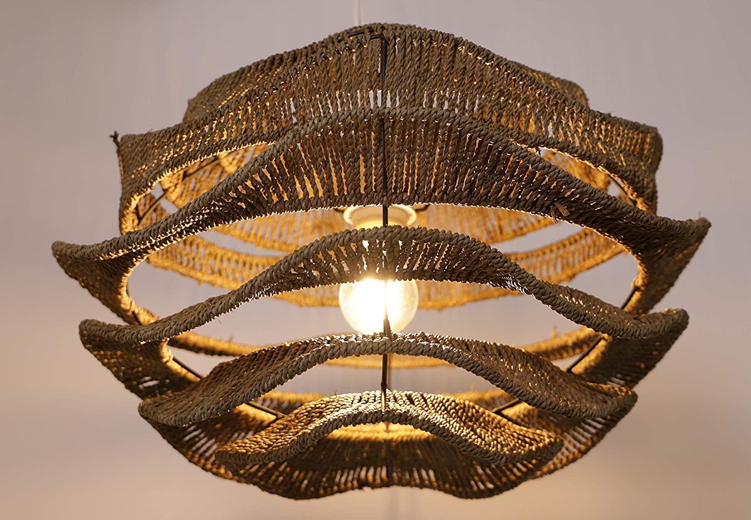 Guru-Shop Ceiling Light In Bali Handmade From Natural Material - Model Waik