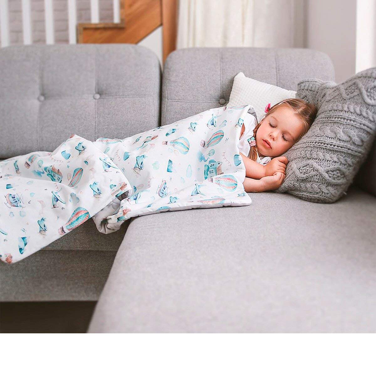 LULANDO VELVET Art Collection Baby Crawling Blanket Double Sided Children\'s Blanket 100% Cotton 75 x 100 cm Sleepy