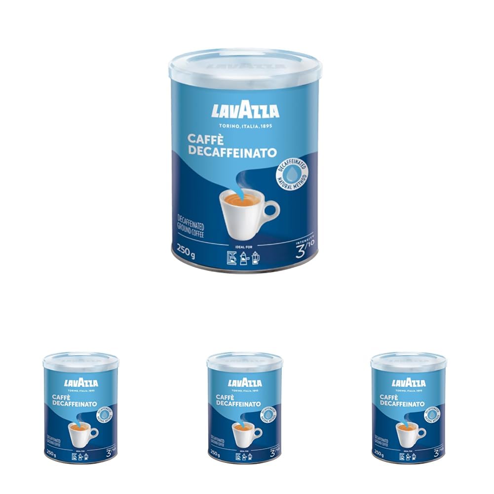 Lavazza, Caffè Decaffeinato Ground Coffee for Mocha Jugs, Decaffeinated Espresso with Dried Fruit Aromatic Notes, Arabica & Robusta, Intensity 3/10, Medium Roast, 250 g