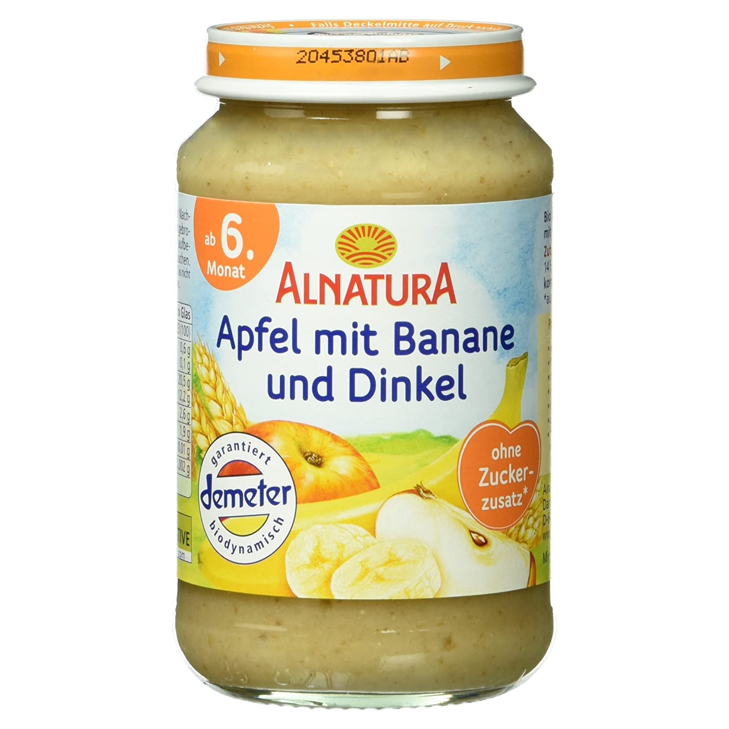 Alnatura Bio Apfel mit Banane und Dinkel, ab dem 6. Monat, 190 g
