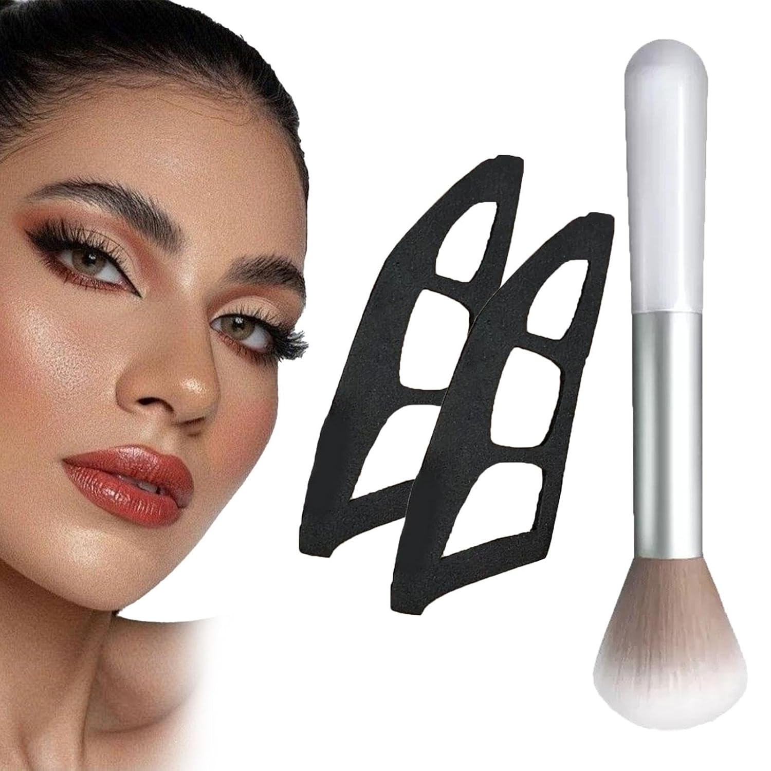 Eyetour Eyeshadow Tool, Pack of 2 Eyeshadow Applicator with Brush, Eyetour Eyeshadow Guide, Eyeshadow Eyeliner Stencil for Eyes, Eyetour Eyeshadow Makeup Tool, Quick Eyeshadow Stencils
