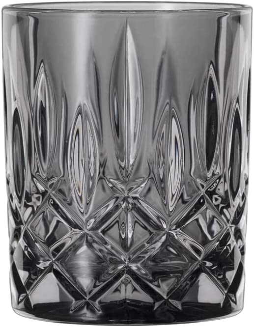 Spiegelau & Nachtmann, Set of 2 whisky cups, black whisky glasses, crystal glass, 295 ml, smoke, noblesse vintage, 104245