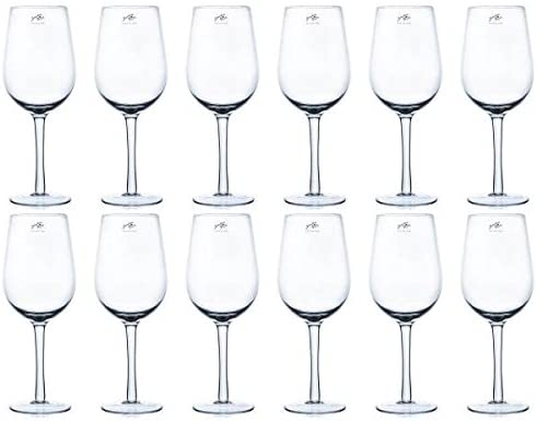 Sandra Rich Set of 12 XL Decorative Wine Glasses Vino on Base Height 30 cm Diameter 9 cm clear, round.