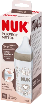 Baby bottle Perfect Match, brown, from 3 months, 260 ml, 1 st