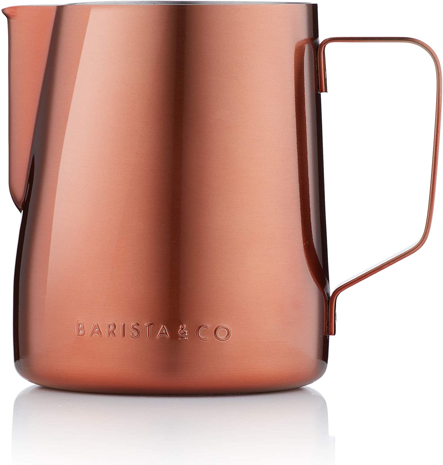 Barista & Co Stainless Steel Milk Jug 600ml Perfect for Milk Jug Cappuccino Copper