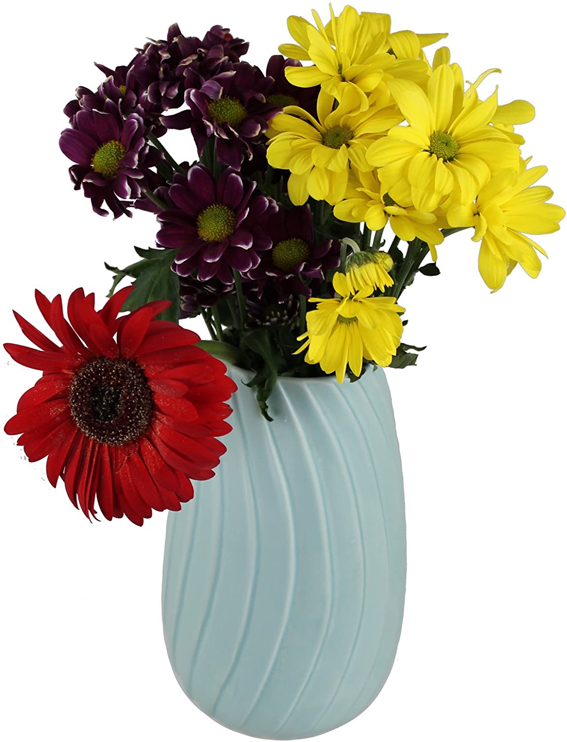 GMMH Pastel Table Vase Flower Pot Origami Design Ceramic (Height: 20 cm, Blue)