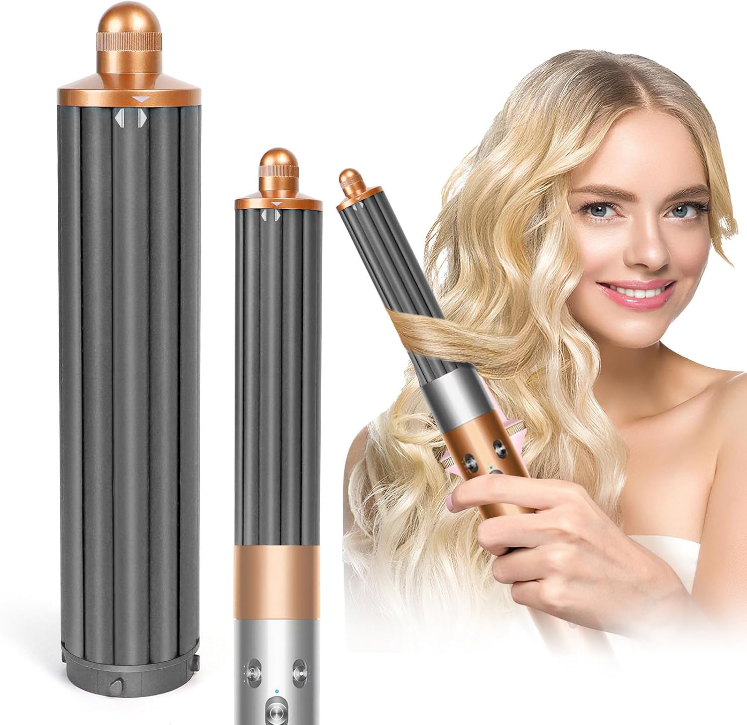 Upgrade 40mm Hair Curler Attachment for Dyson Airwrap Styler HS05 HS01, 40mm Long Curling Iron for Dyson Airwrap Hair Styler HS05/HS01, 2-in-1 Professional Blow Curler