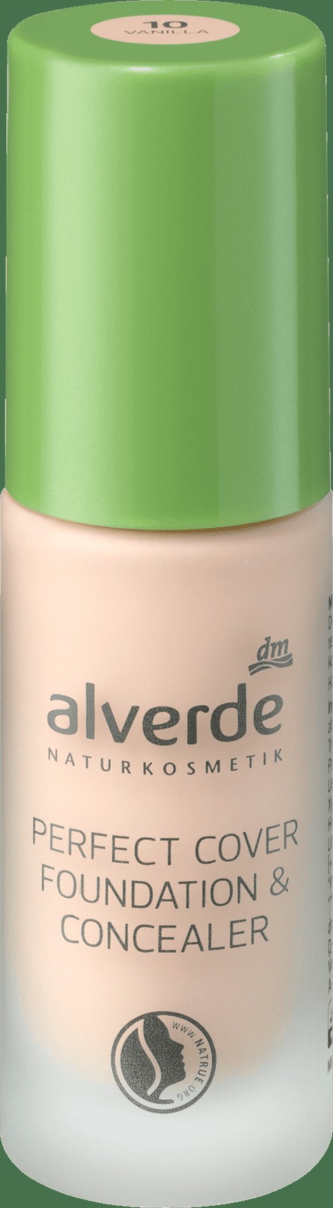 alverde NATURKOSMETIK Perfect Cover Foundation & Concealer Vanilla 10, 20 Ml