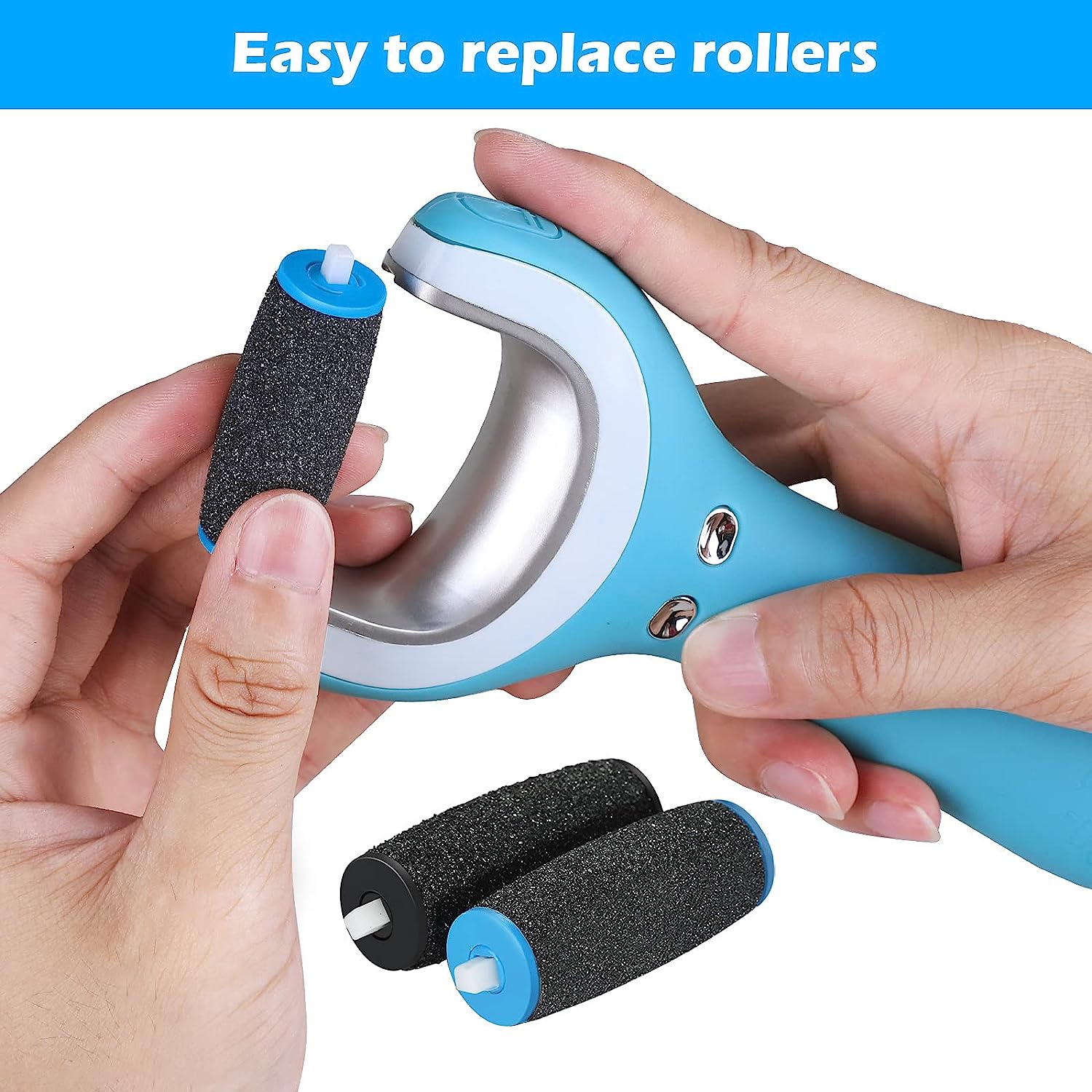 Jorest [5/10 Pieces] Replacement Rollers Compatible with Scholl Velvet Smooth, 2 Types of Roughness, 3 Very Coarse & 2 Coarse, Pedicure Foot Care Set for Callus Remover, Callus Rasp Electric