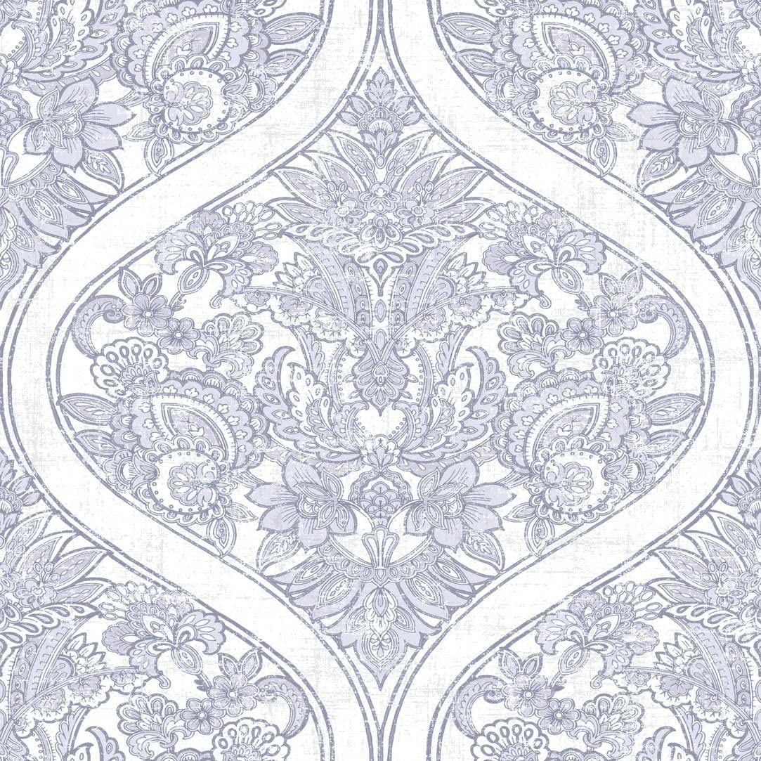 BorasTapeter Lace 1339 Non-Woven Wallpaper Flower Blue/Antique White