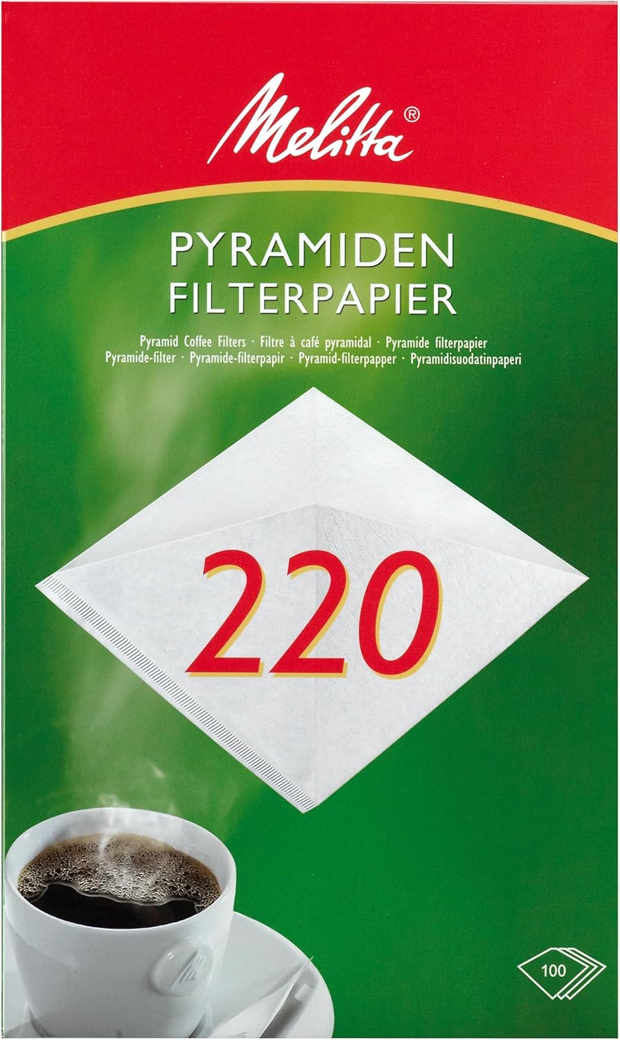 Pyramid Melitta filter paper 220 g/m², White (Pack of 100)