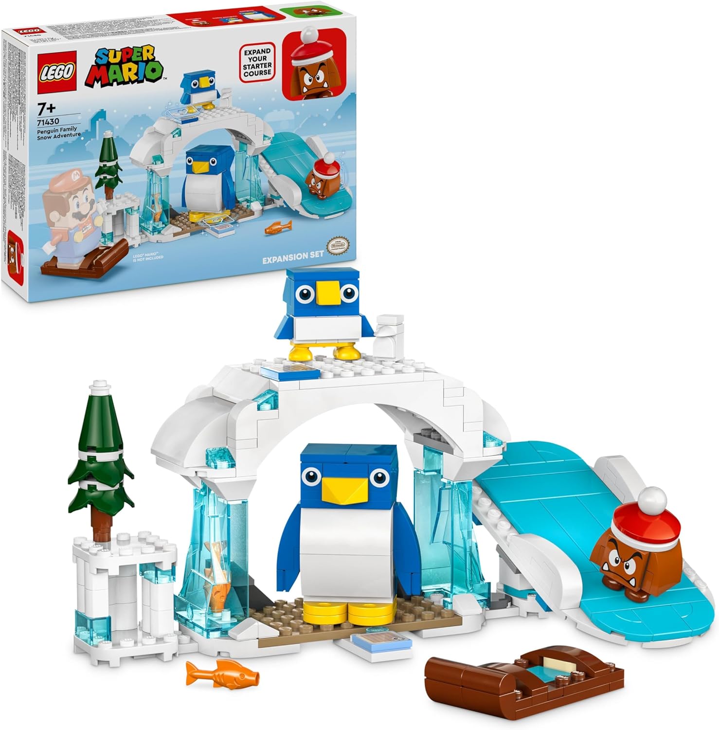 LEGO Super Mario Snow Adventure with Family Penguin - Expansion Set, Toy with Penguin Figures and Gumba Figure, Fan Item for Children, Gift for Gamers, Boys and Girls from 7 Years 71430