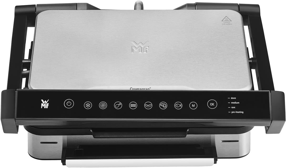 WMF Profi Plus Perfection Contact Grill, Electric Grill 2000 W, 6 Programs, Sensor Technology, Coated Plates, Panini Grill, Matte Stainless Steel