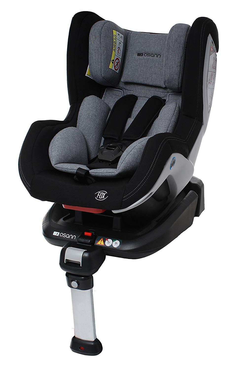 Osann Reboard Fox Isofix Child Seat Group 0+/1, 0-18 kg, 0 to 4 Years ECE R44/04, Black Melange