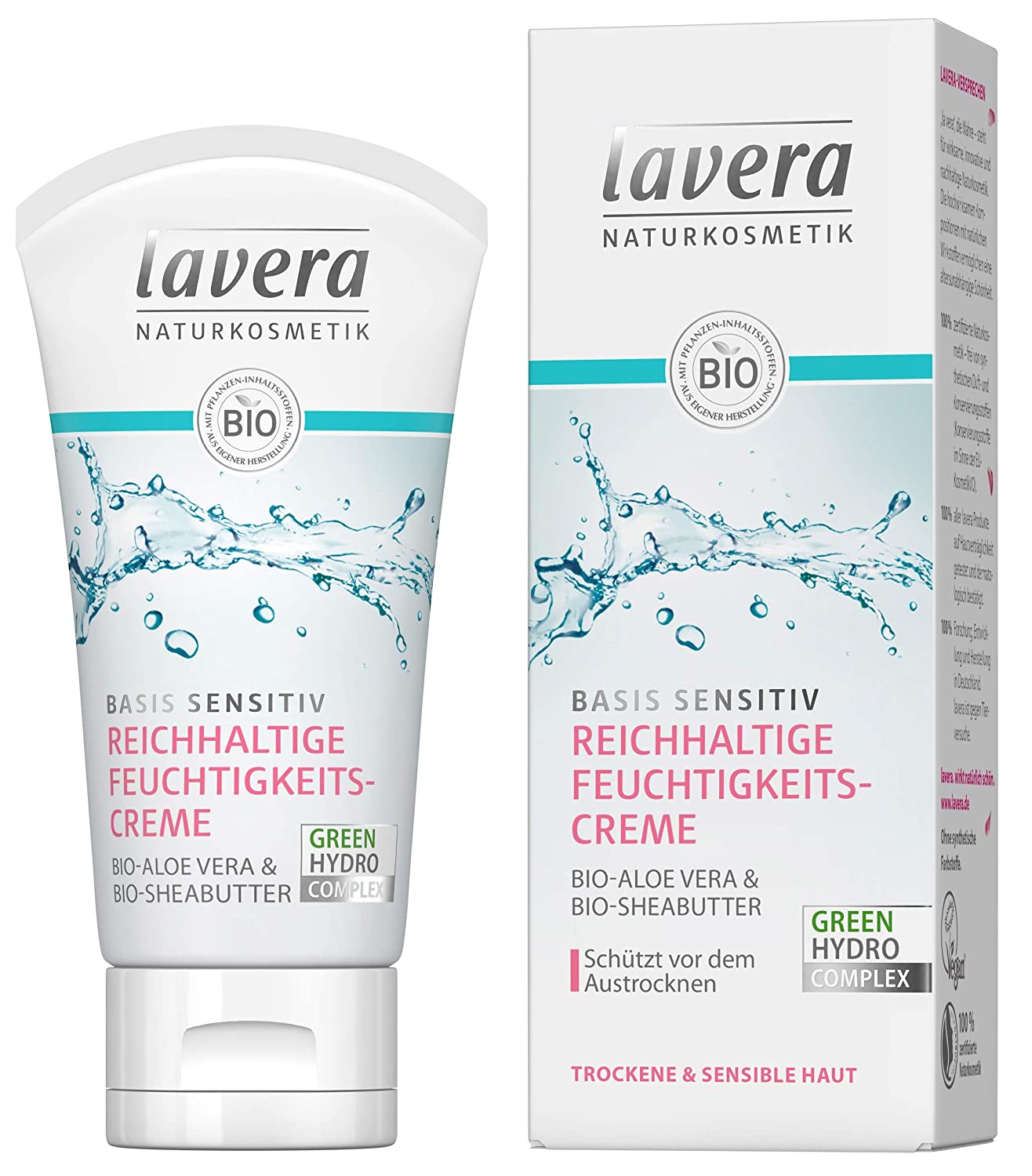 Lavera Natural Cosmetics Basis Sensitive Rich Moisture Organic Aloe Vera & Shea Butter Cream 1 x 50 ml