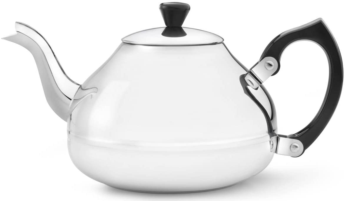 Bredemeijer Small single-walled stainless steel teapot 1.25 litres with black handle