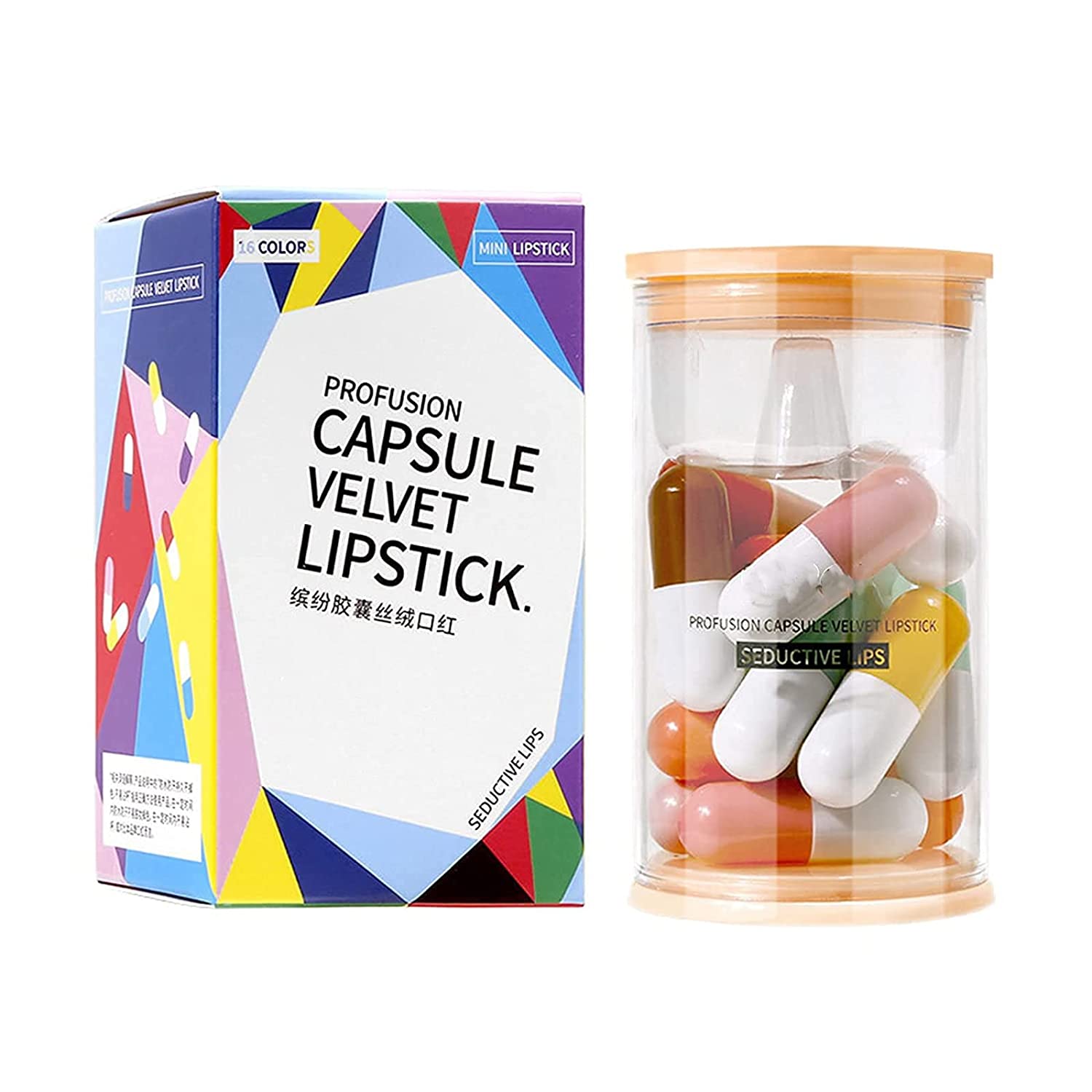 ERISAMO 6/8/16 Colours Capsule Lipstick Set, Mini Matte Coffee Lipstick Stars Candy Mini Capsule Lipstick, Tint Long-Lasting Liquid Lipstick, Waterproof Velvet Capsule Lipstick, Easy Colour Lipstick for Women (C), 