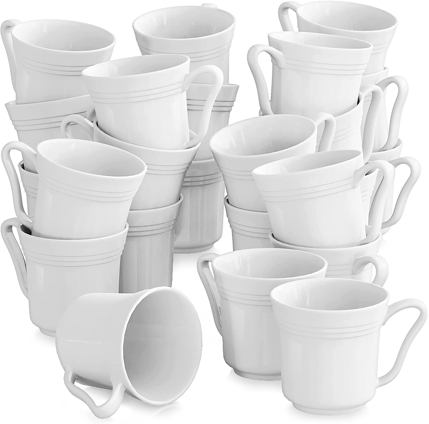 MALACASA, Mario Series 24-Piece Porcelain Mug Set 380 ml